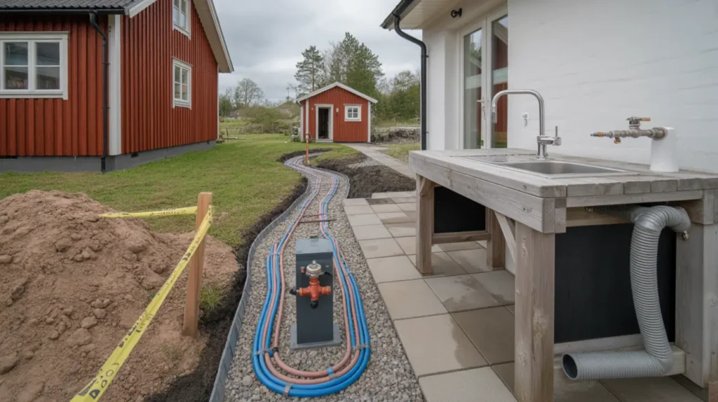 vatten och avlopp till utek k attefallshus regler frostskydd och kostnad inf r sommaren